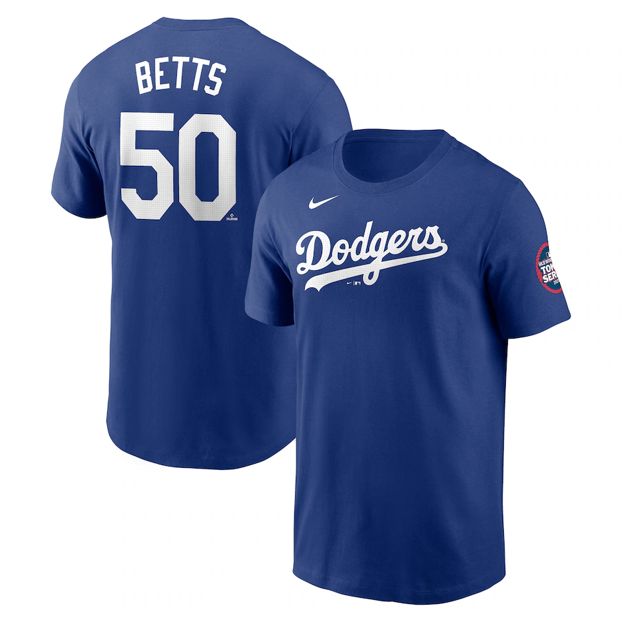 Men Los Angeles Dodgers #50 Betts blue MLB 2025 Tshirt